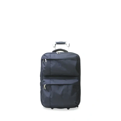 Image of BIBA Trolley Travel Suitcase, Suitcase Meri G MG20, Handle, Zip Closure, Polyester+ABS, Navy Blue, S, Suitcases &amp; Trolleys