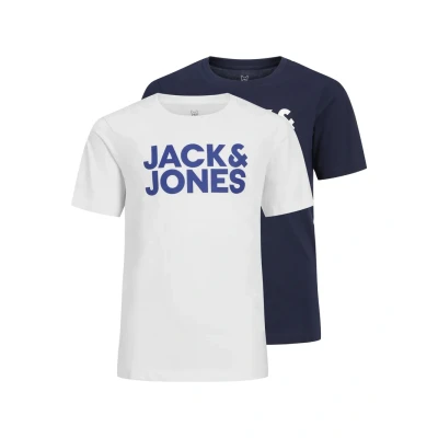 Image of Jack &amp; Jones Junior Jjecorp LOGO TEE CREW NECK 2 PACK Print Tshirt Navy blazer for kids, Size: 8y,
