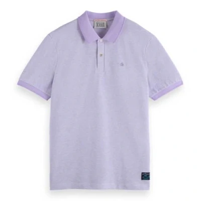 Image of Scotch &amp; Soda melange Regular FIT Polo shirt, Men&#039;s, Size: Medium, Bright lavendel