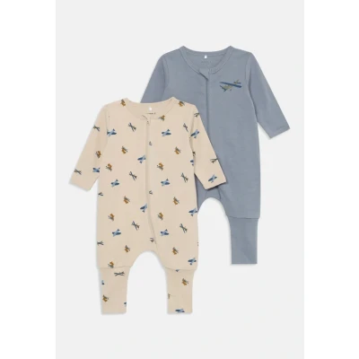 Image of Name it Nbmnightsuit ZIP Airplane 2 PACK Pyjamas for kids, Size: 1 2m, Peyote/tradewinds