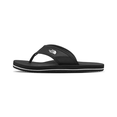 Image of The North Face BASE CAMP Unisex Tbar sandals for kids, Size: 4, Tnf black/tnf white Synthetics/textile