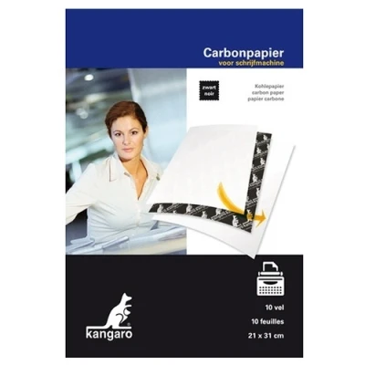 Image of Kangaro Carbon Paper A4 (21 x 31 cm) Black 10 Sheets
