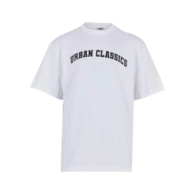 Image of Urban Classics College TEE Print Tshirt, Men&#039;s, Size: Large, White