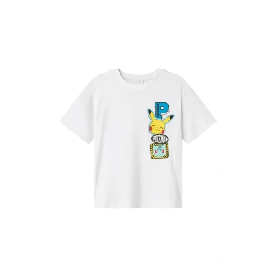 Image of NAME IT Boy&#039;s Nkmjeno Pokemon Nreg SS Top Box Noos Sky, Bright White, 116