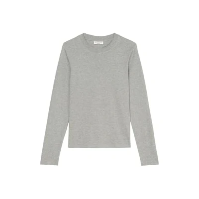 Image of Marc O&#039;Polo Denim Crewneck Interlock Long sleeved top, Women&#039;s, Size: XL, Stone melange