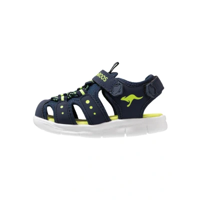 Image of Kangaroos Kmini Sandals for kids, Size: 8K, Dark navy/lime Imitation leather/ textile