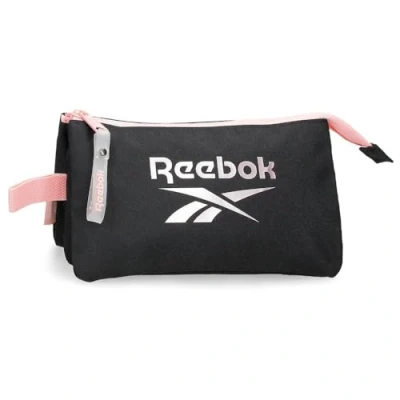 Image of Reebok Beverly Triple Black Pencil Case 22 x 12 5 cm Polyester, Black/White, One Size, Case,