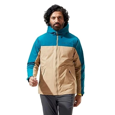 Image of Berghaus Men&#039;s Deluge Pro Insulated Waterproof Shell Jacket, Adjustable, Durable Coat, Rain Protection, Mood Indigo, M