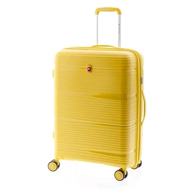 Image of GLADIATOR Bionic Expandable suitcase, hard and spinner Wheels, Medium, 65 cm, lemon tree, mediana, wheels.