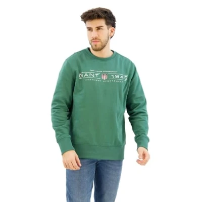 Image of GANT Graphic C NECK Sweatshirt, Men&#039;s, Size: XL, Green