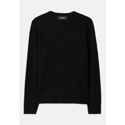 Image of Dsquared2 Crewneck Jumper, Men&#039;s, Size: XL, Black