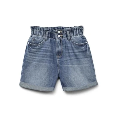 Image of Vero Moda Vmlyra Paperbag denim shorts, Women&#039;s, Size: Medium, Medium blue