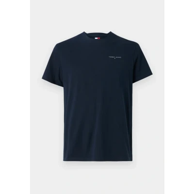 Image of Tommy Jeans Linear Chest TEE Basic Tshirt, Men&#039;s, Size: 44, Dark night navy
