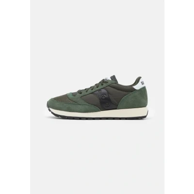 Image of Saucony JAZZ Vintage Unisex Trainers, Men&#039;s, Size: 10, Dark green Leather and textile