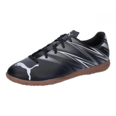 Image of Puma Attacanto IT JR Unisex Indoor football boots for kids, Size: 13.5K, Black/silver mist Synthetics