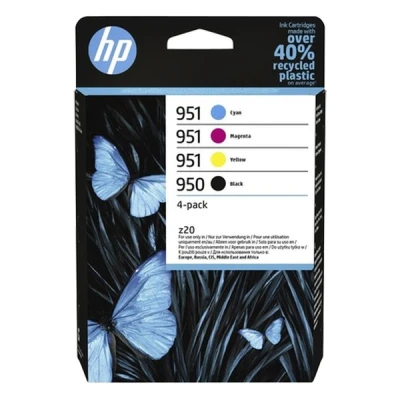 Image of HP 950/951 Pack of 4 Original Black, Cyan, Magenta and Yellow Ink Cartridges (6ZC65AE)(Packaging May Vary)