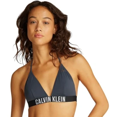 Image of Calvin Klein Swimwear Triangle Bikini top, Women&#039;s, Size: Small, India ink