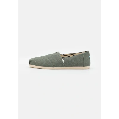 Image of TOMS Alpargata Slipons, Women&#039;s, Size: 4, Green Textile
