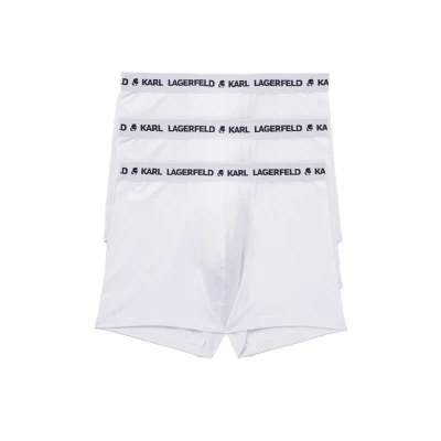 Image of KARL Lagerfeld LOGO 3 PACK Trunks, Men&#039;s, Size: Large, White