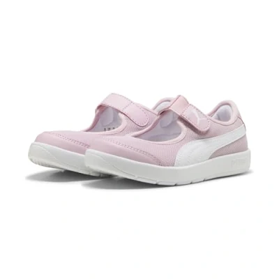 Image of Puma Girl&#039;s Courtflex V3 Lina V Ps Sneaker, Rose Mauve White, 13 UK Child