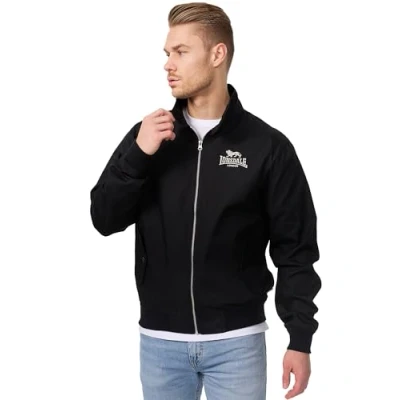 Image of Lonsdale Bomber Jacket, Men&#039;s, Size: Small, Black