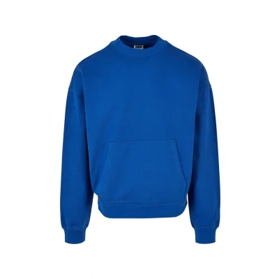 Image of Urban Classics BOXY Pocket CREW Sweatshirt, Men&#039;s, Size: 5XL, Royal