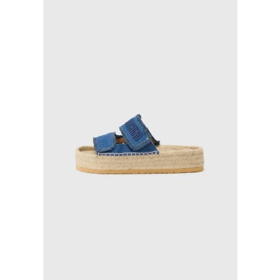 Image of LOVE Moschino ROPE Mules, Women&#039;s, Size: 7, Light blue Cotton