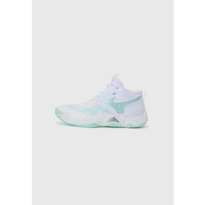 Image of Mizuno WAVE MOMENTUM ELITE MID Volleyball Shoes White/Blue Tint Women Size 5,5