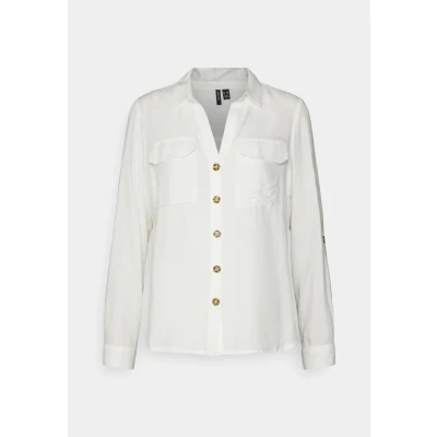 Image of VERO MODA Women&#039;s Vmbumpy L/S Shirt New Noos Ptt Blouse, Snow White, XS Petite
