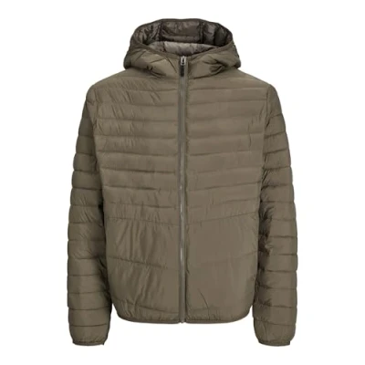 Image of JACK &amp; JONES Men&#039;s Jjestate Packable Puffer Hood Noos Quilted Jacket, Canteen, S