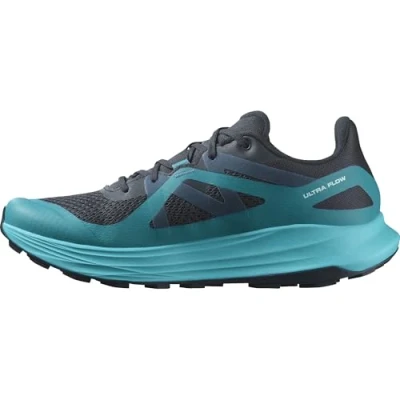 Image of Salomon Ultra FLOW Trail running shoes, Men&#039;s, Size: 9.5, Carbon/tahitian tide/deep dive Textile/synthetics