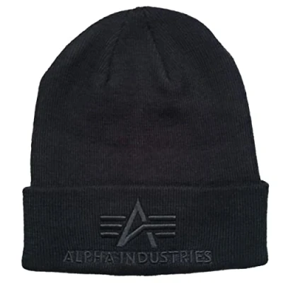 Image of Alpha Industries 3D Beanie, Size: One Size, Schwarz