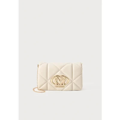 Image of Love Moschino Embossed Cross body bag, Women&#039;s, Size: One Size, Ivory