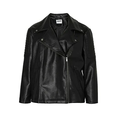 Image of Noisy May Women&#039;s Nmrubina/Rebel L/S Pu Jacket Curve Noos, black, 22