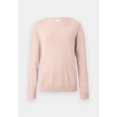 Image of Vila Women&#039;s Viril O Neck L/S Knit Top Noos Sweater, Misty Rose/Detail: Melange, XS