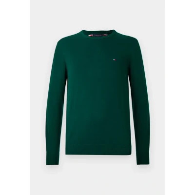Image of Tommy Hilfiger Essential CREW NECK Jumper, Men&#039;s, Size: 3XL, Ornamental green heather