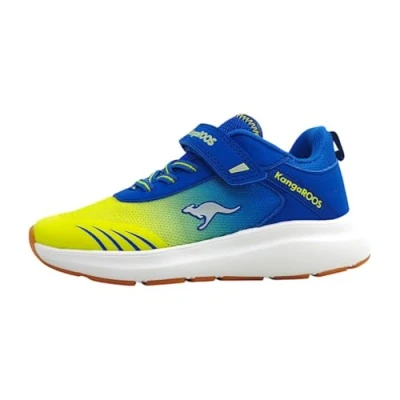 Image of Kangaroos Kbrida Trainers for kids, Size: 4, Sky diver/limetta Textile/synthetics