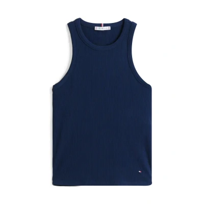 Image of Tommy Hilfiger SLIM TANK Top, Women&#039;s, Size: Small, Dark night navy