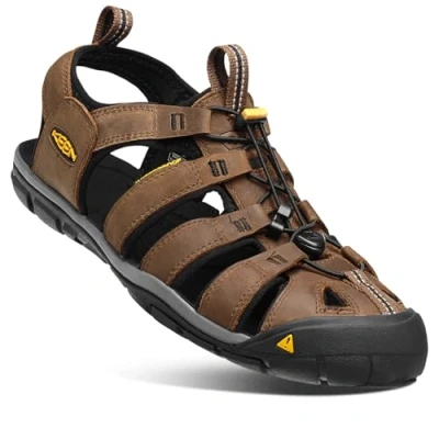 Image of KEEN Men&#039;s Clearwater Cnx Sandal, Dark Earth Black Leather, 14 UK