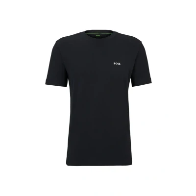 Image of BOSS Men&#039;s Regular Fit Stretch Cotton T Shirt with Contrast Logo, Dark Blue402, M