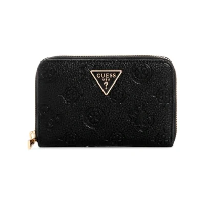 Image of Guess Cresidia Medium ZIP Around Wallet, Women&#039;s, Size: One Size, Black