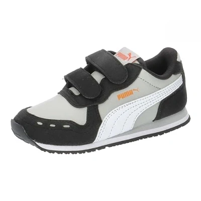 Image of Puma Cabana Racer 20 Unisex Trainers for kids, Size: 9K, Ash gray/white/black Textile/synthetics