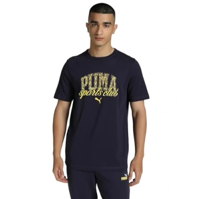 Image of Puma Class Graphic TEE Print Tshirt, Men&#039;s, Size: Large, New navy