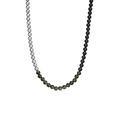 Image of Armani Exchange Classic Necklace silvertone, Men&#039;s, Size: One Size, Silver tone