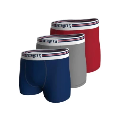 Image of NFL Patriots 3pk Boxers NNY/MGR/RED L
