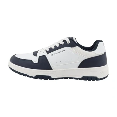 Image of TOM TAILOR Men&#039;s 9580200001 Sneaker, White Navy, 8 UK