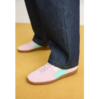 Image of Puma Palermo Unisex Trainers, Size: 7.5, Mauve mist/mint Suede