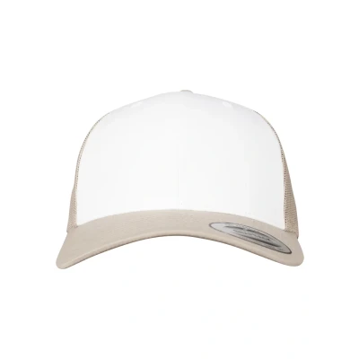 Image of Flexfit Retro Trucker Cap, Size: One Size, Khaki/white
