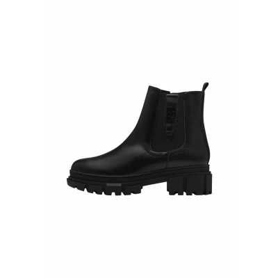 Image of s.Oliver Platform ankle boots, Women&#039;s, Size: 4, Black Leather and textile