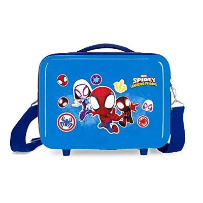 Image of Marvel Spiderman go webs Adaptable Toiletry bag with Blue Shoulder Strap, Blue, Neceser, Toilet